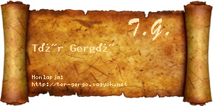 Tér Gergő névjegykártya
